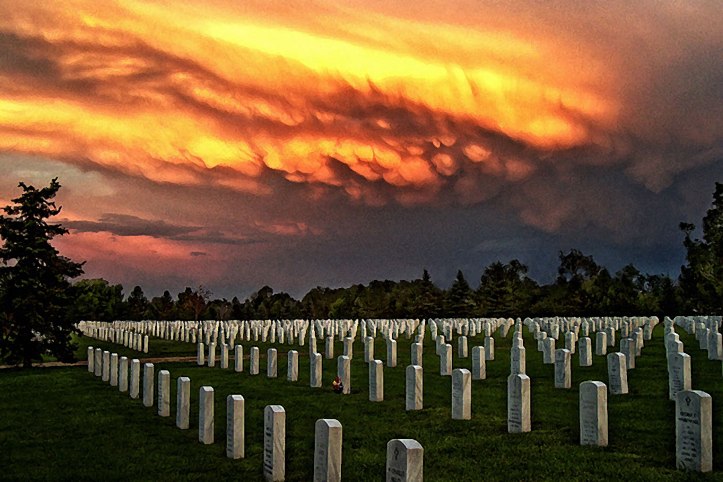 Ft. Logan National Cemetery at sunset (by Brad)